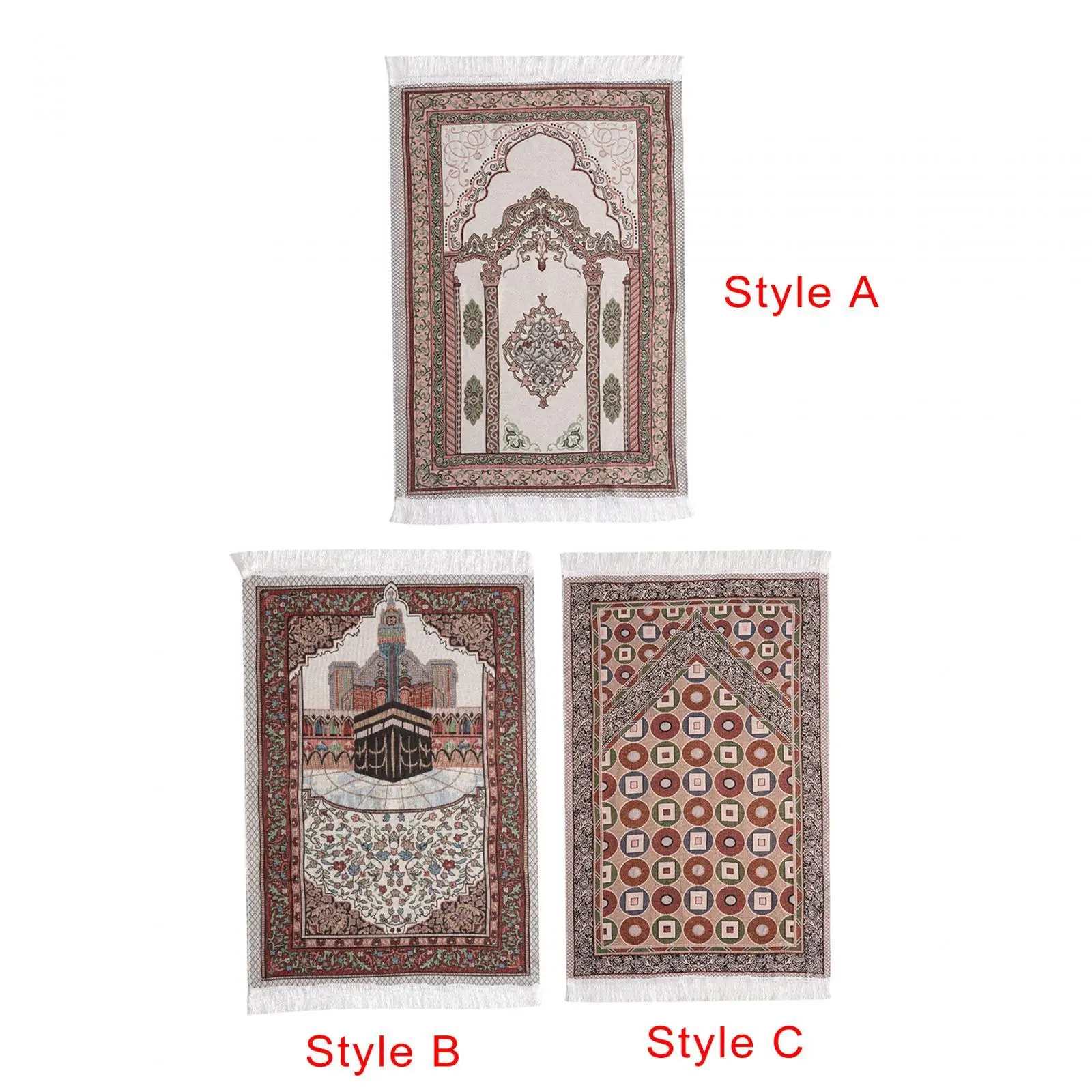 Prayer Rug Thick Tassel Decor 70x108cm/27.6"x42.5" Ramadan Gifts Area Rugs Prayer Mat for Women Men Temple Travel Prayer Room