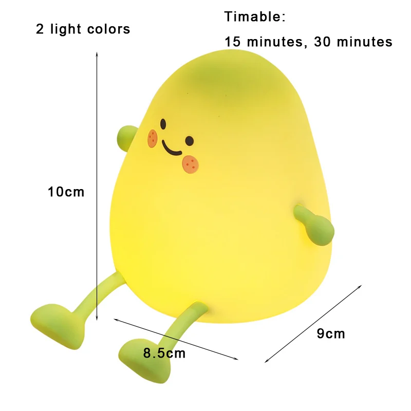 Cute Silicone Capybara Mango Night Light Timing Function RGB Nightlight Gift USB Rechargeable Animal Touch Bedside Sleep Lamp