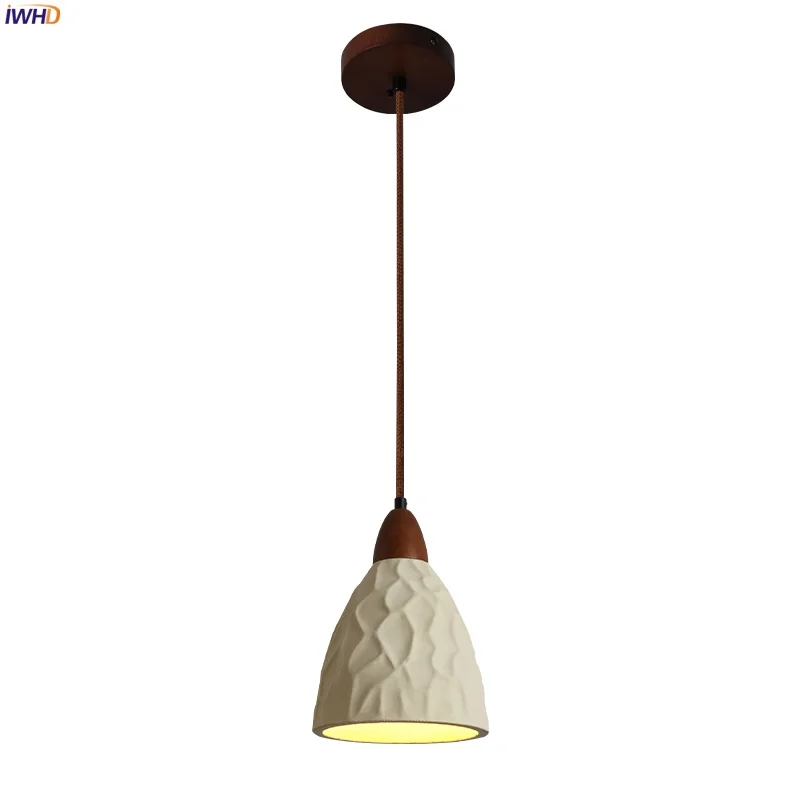 

IWHD Loft Decor LED Hanging Lamp Interior Light For Living Room Bedroom Kitchen Micro Cement Vintage Pendant Lighting Lampara