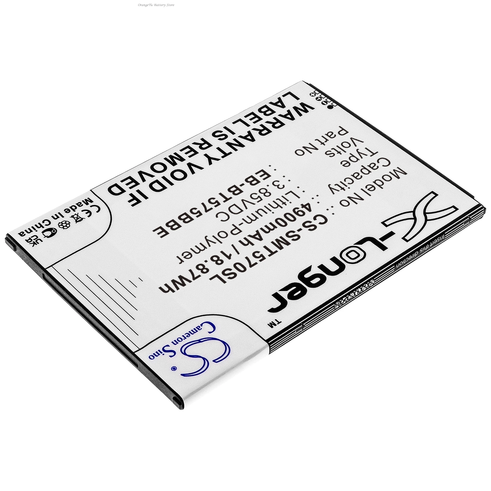 4900mAh Battery EB-BT575BBE GH43-05039A for Samsung Galaxy Tab Active 3 8.0, SM-T570, SM-T575, SM-T575N T577
