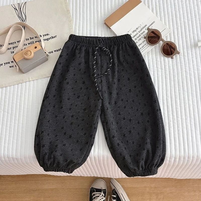 Spring Autumn Thin Boys Girls Sweatpants Casual Pants New Fashionable Versatile Kids Loose Baby