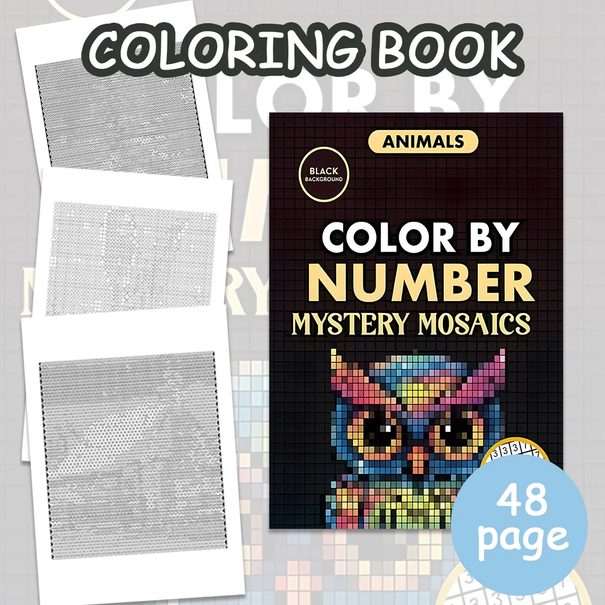 A4 Thick Number Color by Number Coloring Book Anti-Bleed Stress Relief Drawing Notebook For Adults Teens