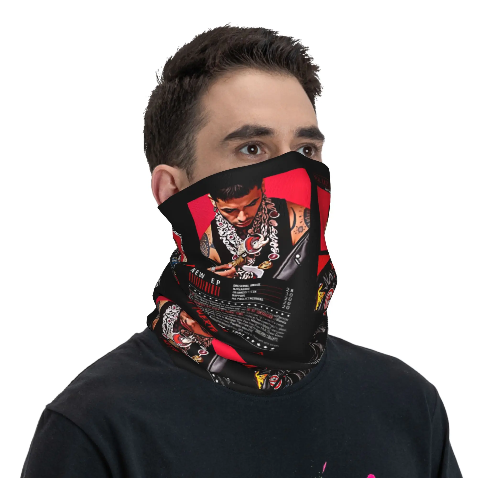 Anuel AA Puerto Rican Rapper And Singer MIRAME  Headband Neck Warmer Men Women Hiking Hunting Tube Scarf  Face Bandana Gaiter