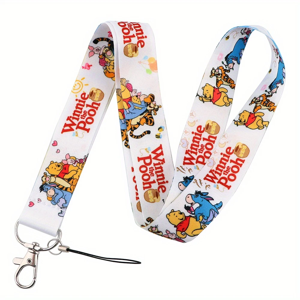 Winnie the Pooh Stitch Cordino per chiavi Portachiavi Porta badge ID Carta di credito Pass Hang Rope Lariat Telefono Fascino Regalo