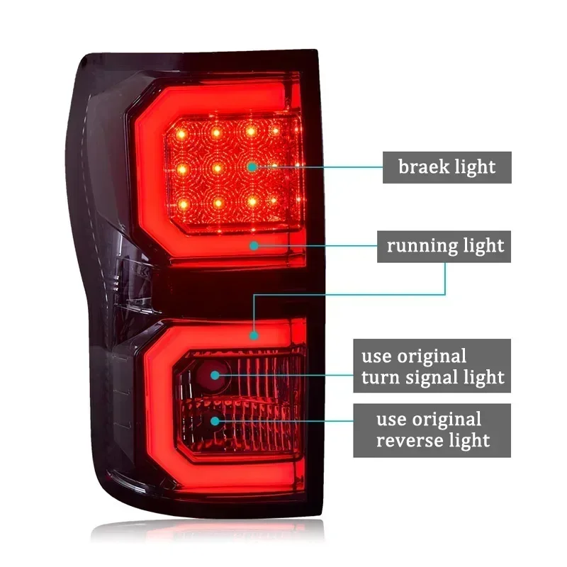 

Car LED 12V Taillight For Toyota Tundra 2007 - 2013 Pickup truck Auto Rear Running Lamp Brake Reverse Turn Signal Car Tail Light