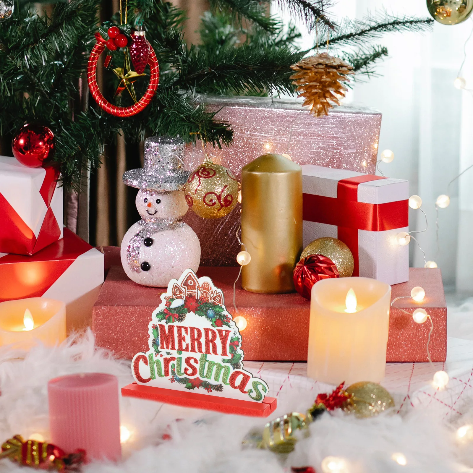 

Рождественский стол, вывеска Санта-Клауса, деревянные праздничные украшения, рождественские настольные вывески для дома, вечеринки, спальни, гостиной