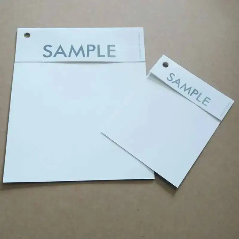100pcs Fabric Sample Holder White Paper Textile Material Color Block Sample Display Card