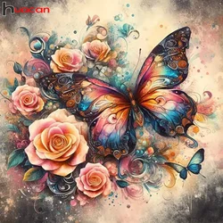 Huacan Diamond Painting Animal Butterfly Full 5d Mosaic Flower Rose New Collection Art Home Decor Gift Craft Kit