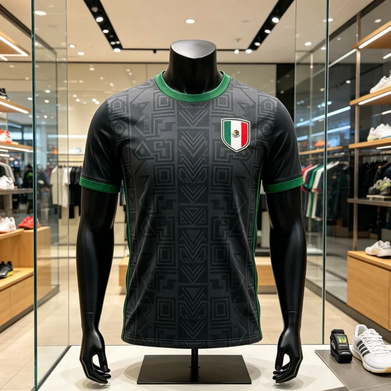 2026 Schnelltrocknende Mexiko 3D-gedruckte Fußballtrikots für Fans, Sport- und Freizeittraining, Herren-Eltern-Kind-Kleidung – Detail 2