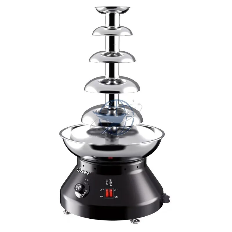 Five-layer commercial chocolate fountain machine, cafeteria hotel event party, chocolate dough heating waterfall machine