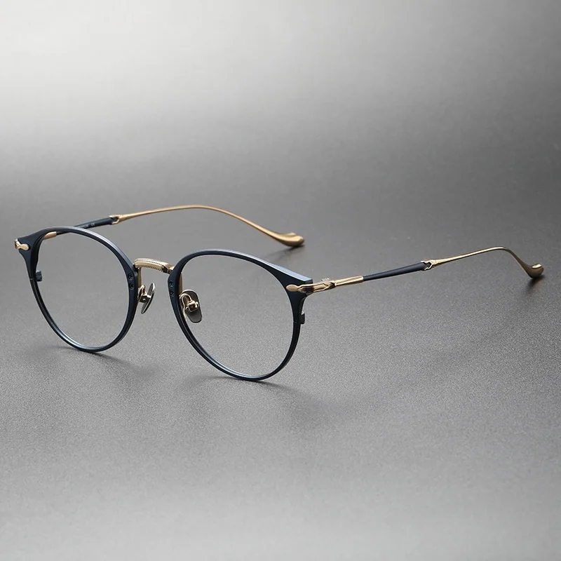 Japanese Vintage Style Pure Titanium  Boston Inverted Pear-Shaped Frame for Men and Women eyeglasses  M3112