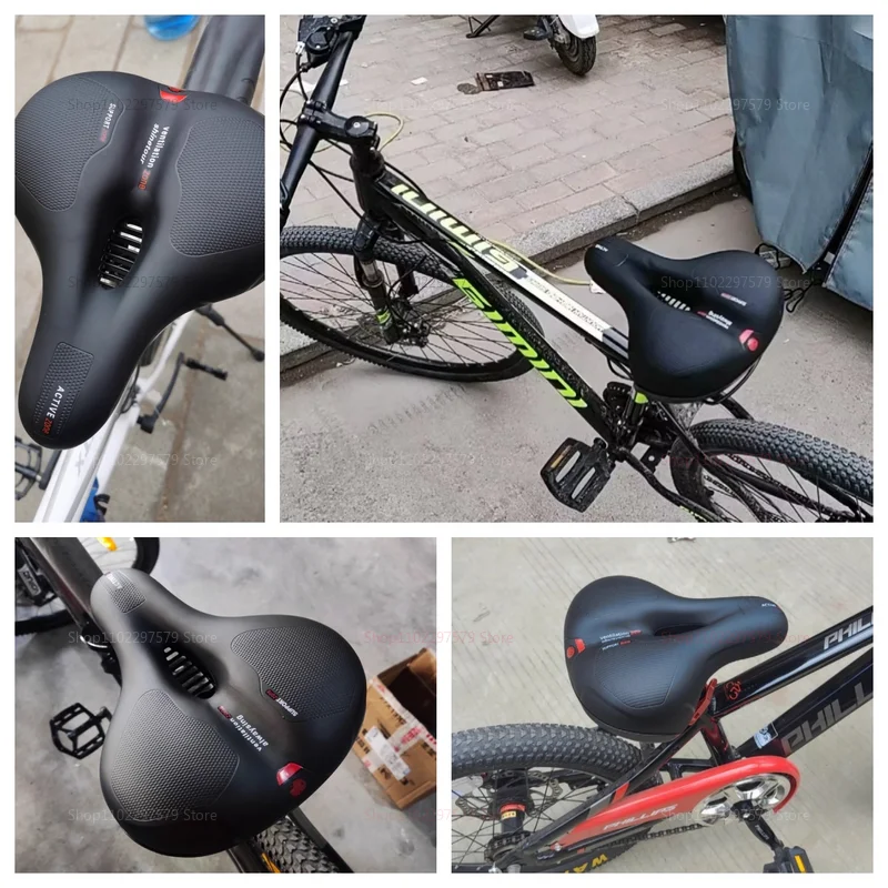 Assento universal para bicicleta, assento de alta qualidade com função de absorção de impacto, couro PU à prova d'água, adequado para viagens de ciclismo.