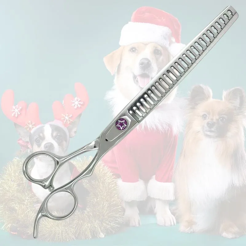 8 inch stainless steel shark teeth dog hair grooming scissor pet thinning shear with micro teeth