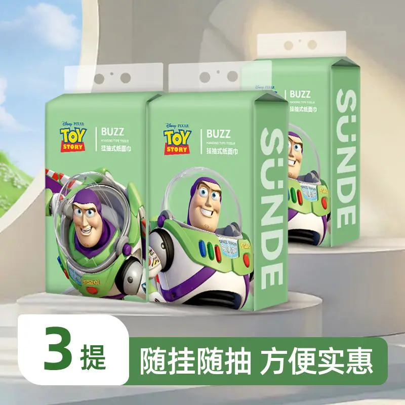 Disney Buzz Lightyear Cute Student Dormitory Kitchen Bedroom Bathroom Flexible Skin-Friendly Wall-Mounted Household Tissue Paper