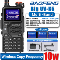 Baofeng UV K5 Plus 10W Walkie Talkie Air Band AM FM Wireless Copy Frequency DTMF Long Range Two Way Radio Type-C UV 5R UV K5 Pro