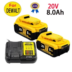 For Dewalt power tools 18V 8Ah rechargeable battery, power tool lithium battery 20V 18V 5Ah 6Ah DCB180, DCB181, DCB182