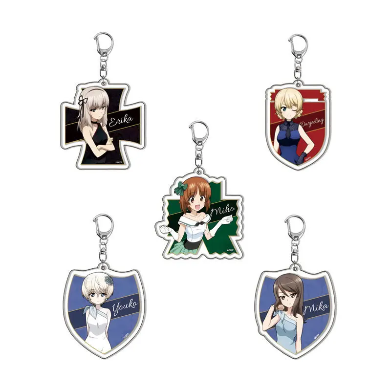 

Girls And Panzer Mio Shishido Acrylic Keychain Bag Charms Pendant Girls Gift Key Chain Souvenir Creative Friend Kingring Cute