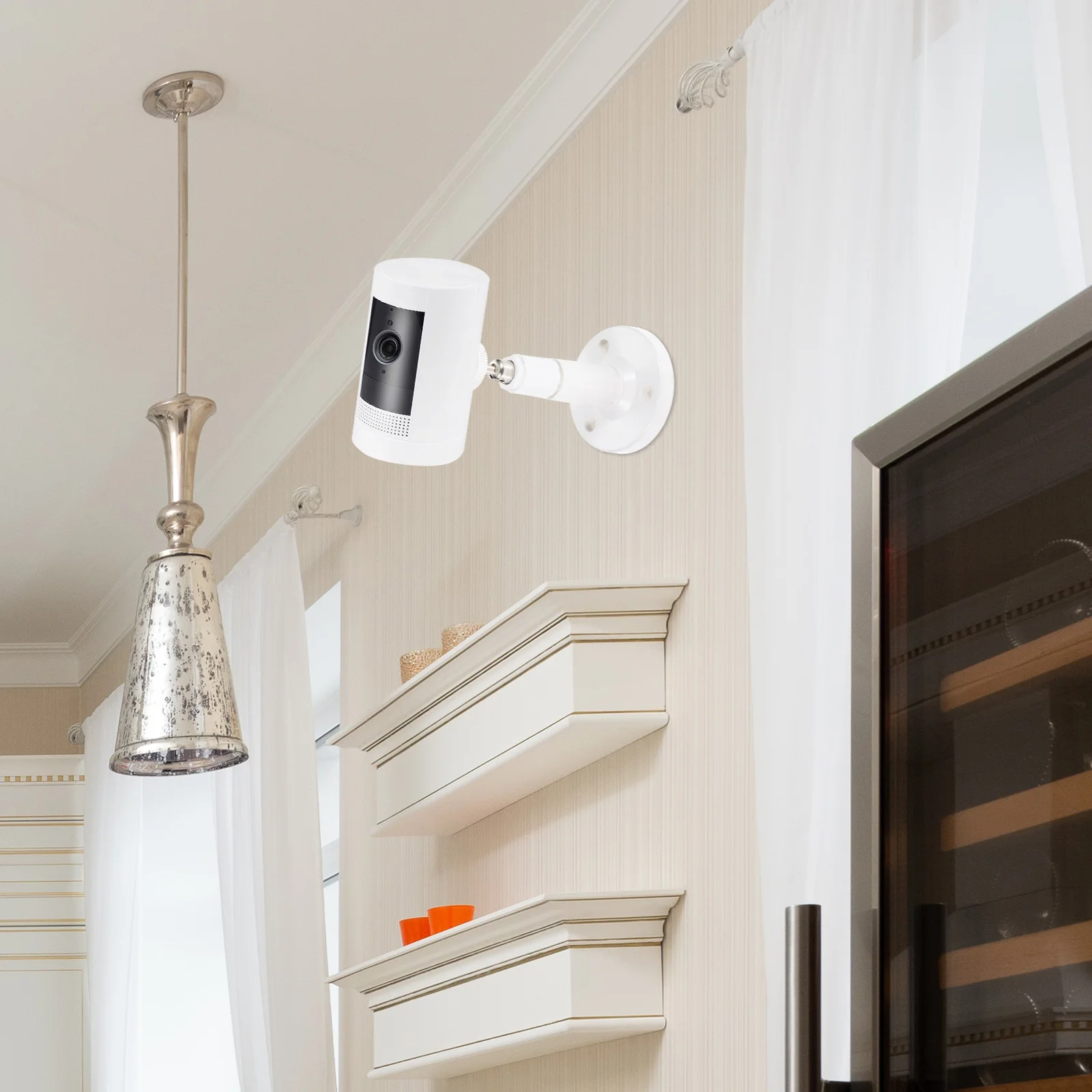 

4pcs Wall Mount Security Bracket System Holder Adjustable Mounting CCTV Sturdy Rust Resistant for Smart