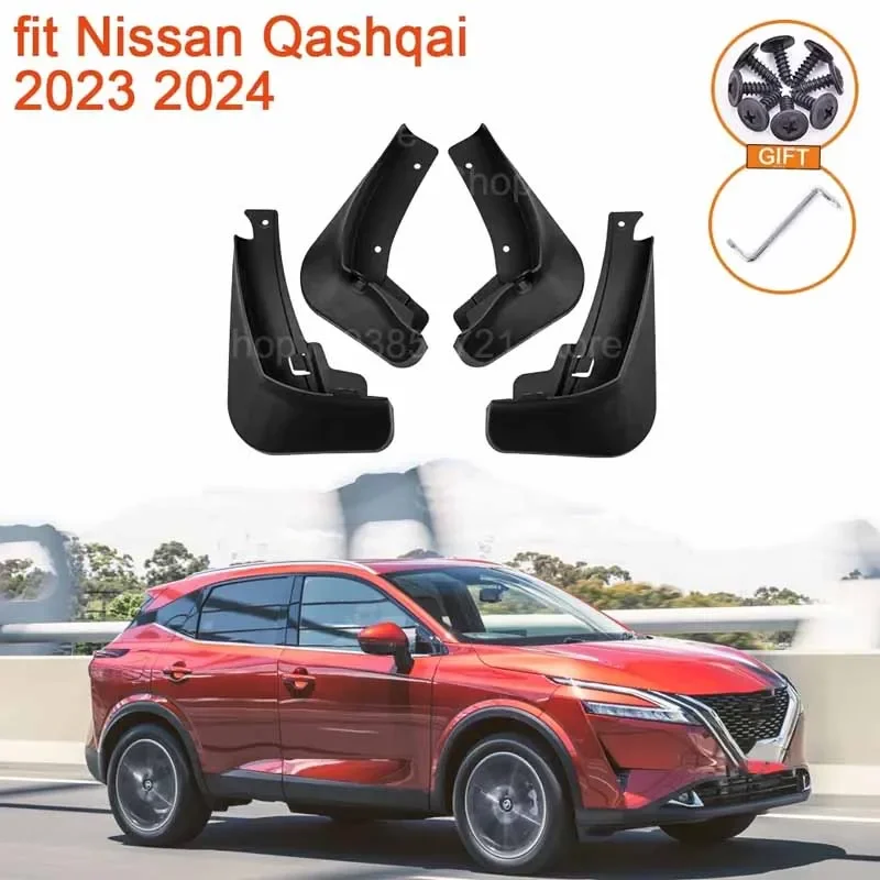 

4x for Nissan Qashqai J12 2023 2024 Accessories Mudguard Upgrade Anti-splash Guards Front Rear Wheels Fender Mudflap Car Styling