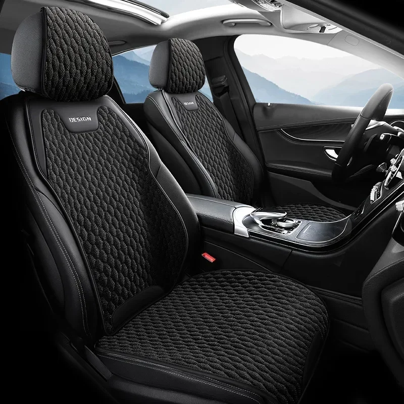 

Durable Four Season Car Seat Cushion Fully Enclosed Seat Cover Linen Saddle Cushion Car Cushion Split Type