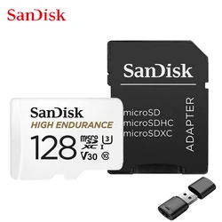 샌디스크 내구성 마이크로 SD 카드, 비디오 메모리 카드, 32GB, 64GB, 4K, 128GB, 256GB, U3 C10 V30, SDHC, SDXC, 100 MB/s, TF 카드