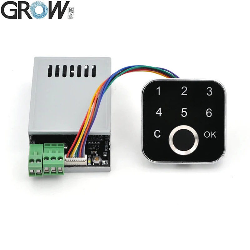 GROW K226+G16 DC10-30V Admin/User Fingerprint Password Access Control Board 4 Relay Output Mode For Door Access Control System