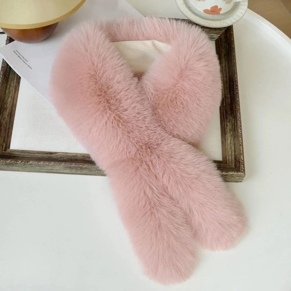 

Мягкий плюшевый пушистый меховой шарф, утолщенный имитация лисьего волоса, теплый шейный платок, морозостойкие однотонные чехлы на шею, грелки для шеи