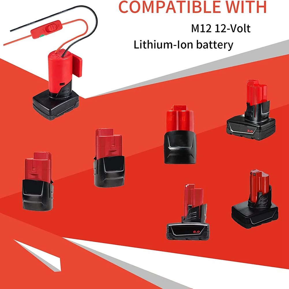 

AB51 Power Wheel Adapter for 12V M12 Battery Adapter Battery Converter Kit with Switch Fuse & Wire Terminals