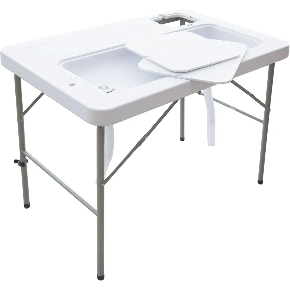 

Portable Foldable Outdoor Washing Table with Large Dual Sink