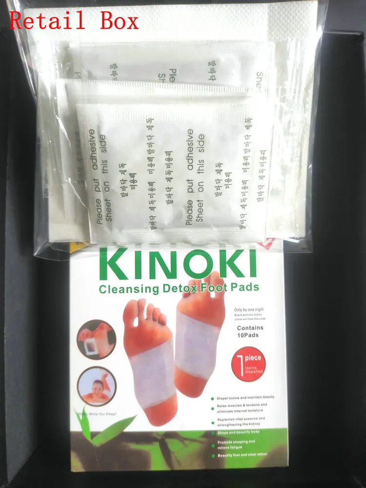 Retail 5 Box 100Pcs 4Y Cleansing Detox Foot Kinoki Pads Cleanse Energize Your Body(1lot=5Box=100Pcs=50Pcs Patches+50Pcs Adhesive