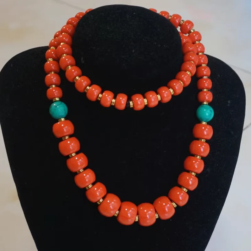 Chinese Xizang Tibetan Style Turquoise Coral Like Tower Chain