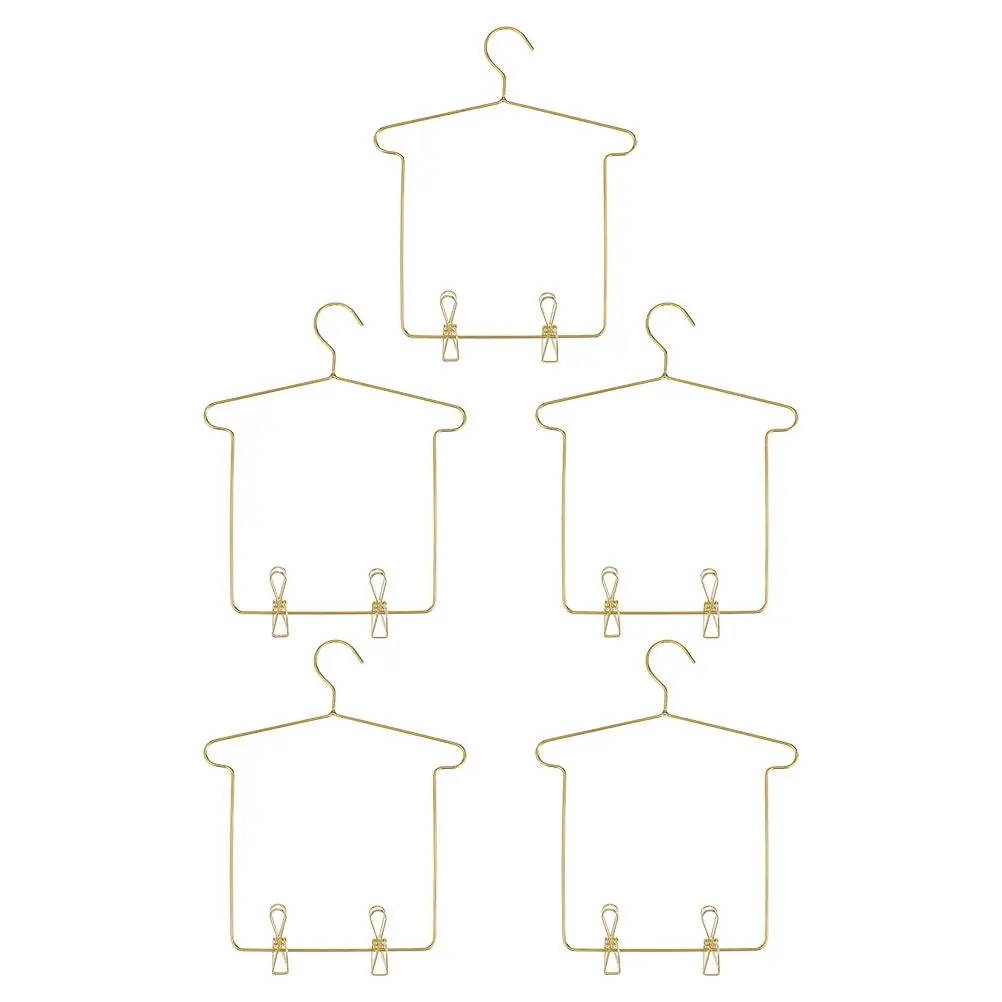 

5 комплектов мини-вешалок для одежды, металлические органайзеры для детского гардероба, держатели для юбок и брюк, вешалки для комбинезонов, аксессуары для кукольного гардероба