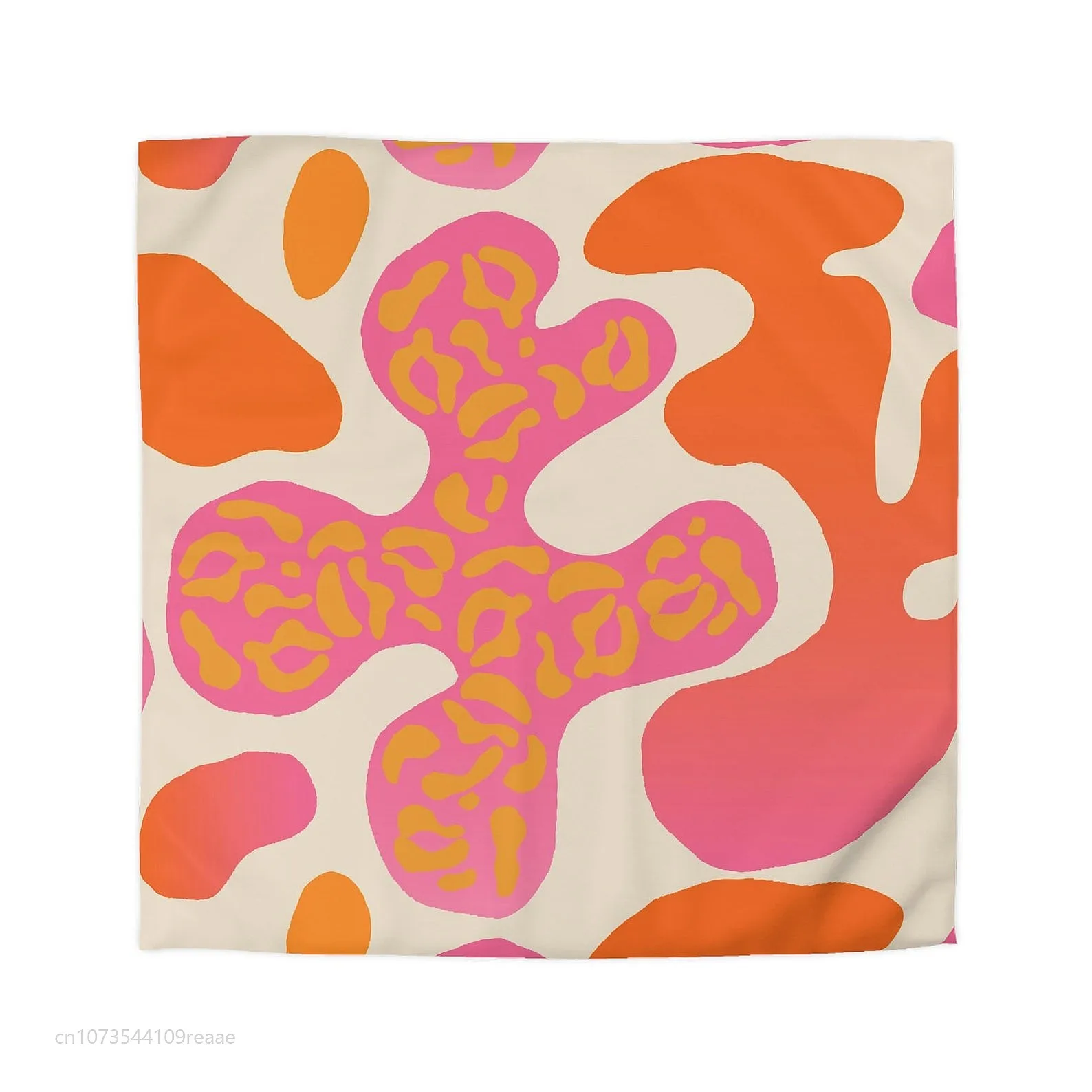 Abstract Shapes Orange Pink Duvet Cover Modern Soft Bedding Set