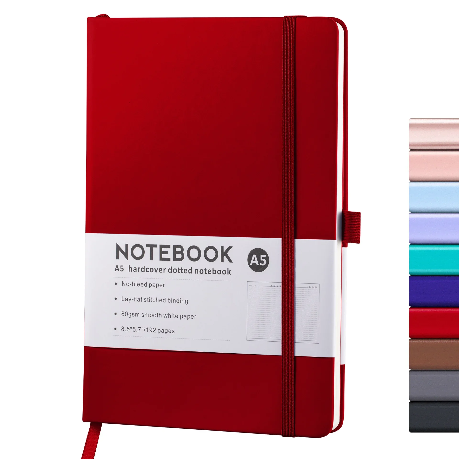 Hardcover A5/A6 Notizbuch mit Gummiband | PU-Leder Notizbuch für Büro, Schule & Tägliche Notizen – Detail 5
