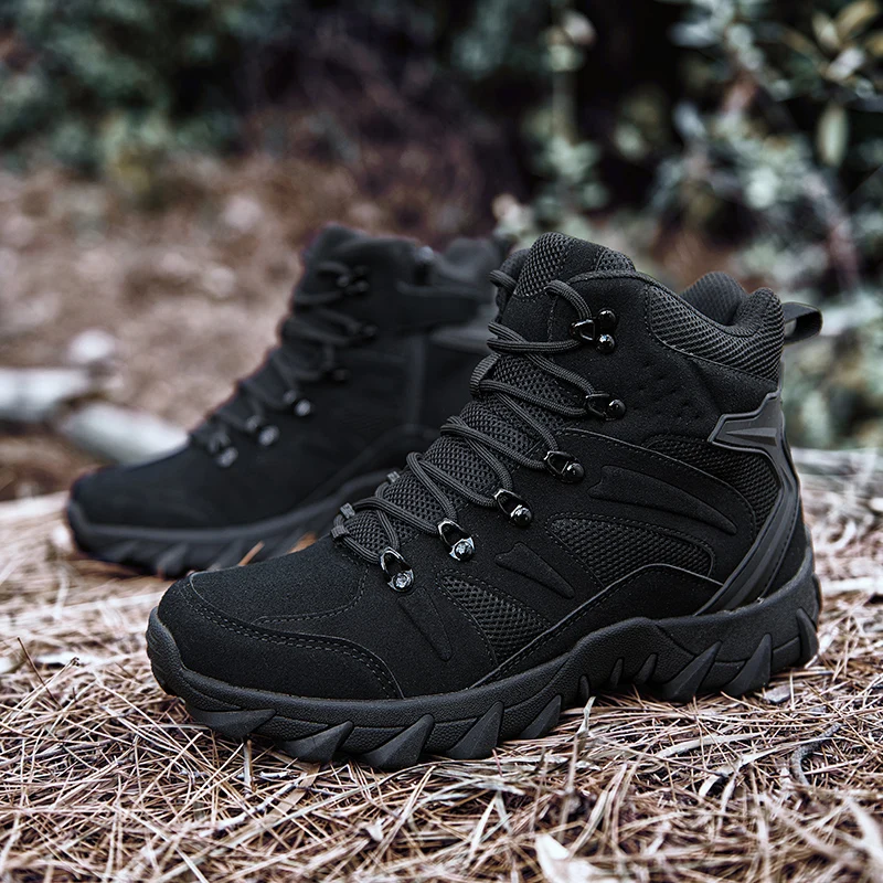 Men's Desert Combat Boots High Quality Hiking Shoes Leather Waterproof Outdoor Fishing Hunting Sneakers Male Motocycle Boots