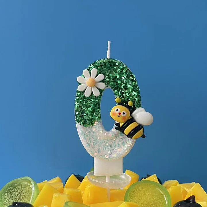 4x7.5cm Bee Creative Digital Candle Cake Birthday Decoration Candle Party Dessert Ambient Decoration