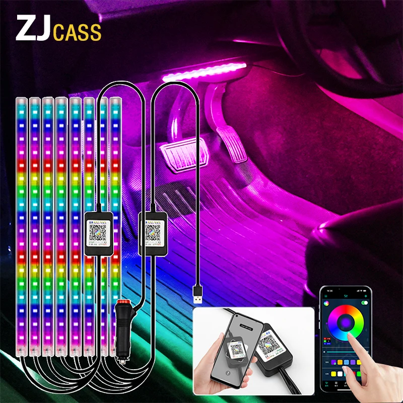 

Car atmosphere light Foot light APP control RGB LED dynamic Holiday decoration Personality display car interior atmosphere light