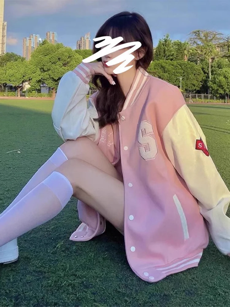 

Baseball Jackets Kpop Womens Summer Polyester Outdoors Dryfit Female Flaps O-Neck Beaded Multi-Pockets Stand-Collar Minimalism