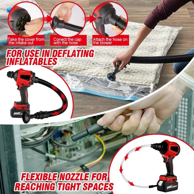 Imagem -04 - Soprador de pó sem Fio sem Escova para Makita Insuflador Multifunções Aspirador Limpador Bateria 18v 1500w 80000rpm