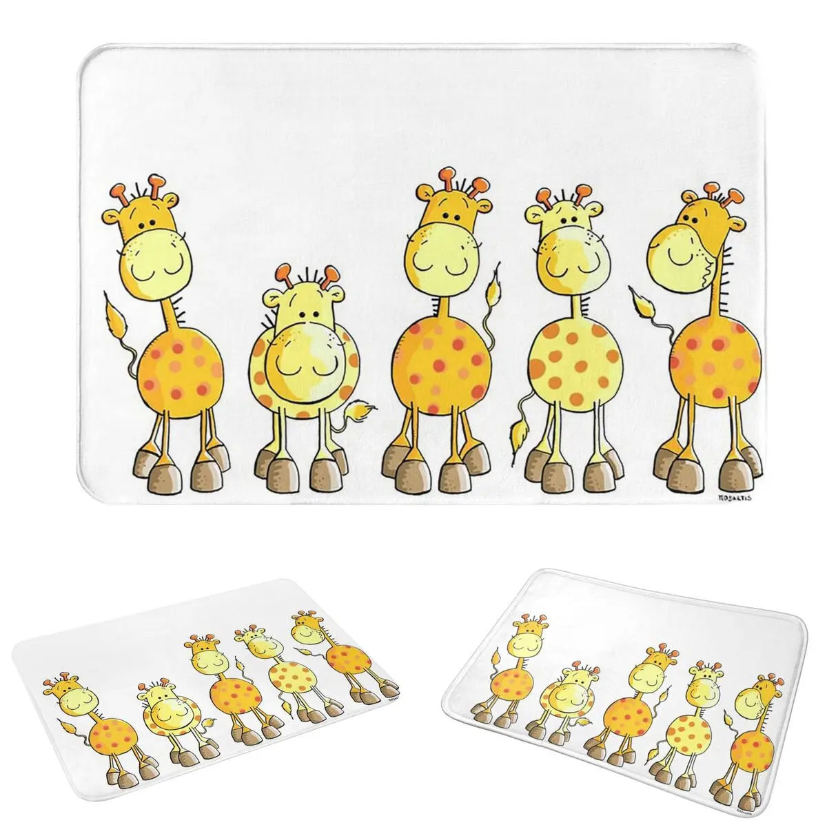 Cute Giraffe Print Doormat Absorbent Mat Carpet Rug Kitchen Entrance Home Floor Mat for Balcony Footpad Mats