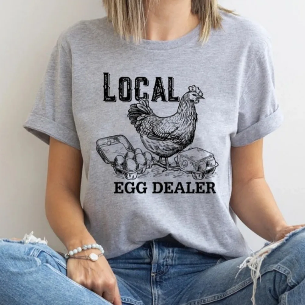 Christian Easter Shirts Local Egg Dealer T-Shirt Happy Easter Gifts Retro Chicken Women Shirt Farm Sweatshirt Farmer Gifts