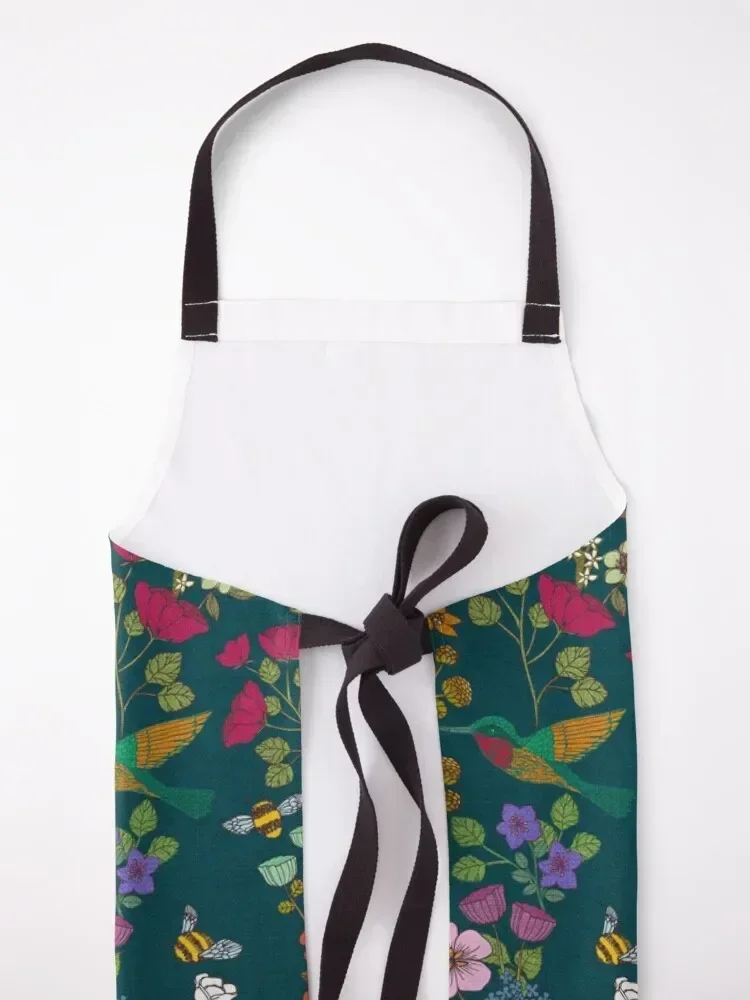 Hummingbirds and Bees Forest Garden Floral Apron useful gadgets for home Christmas gift Woman Work Apron