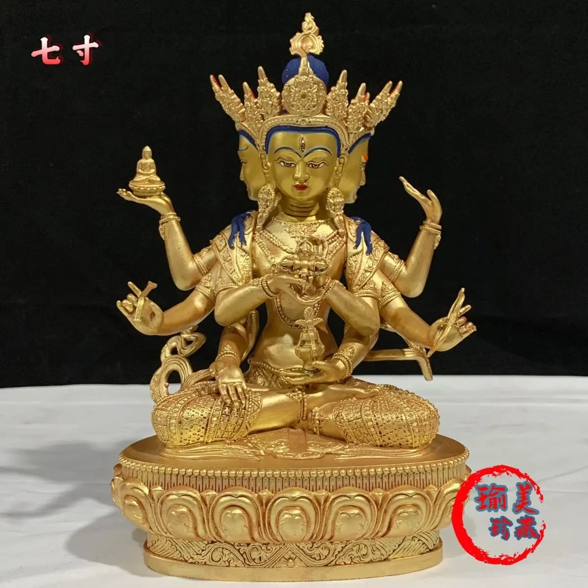 Seiko Seven Inch Zunsheng Buddha Mother Pure Copper Gilt Buddha Statue Ornament Tibetan Copper Statue 22cm High Boutique Buddha