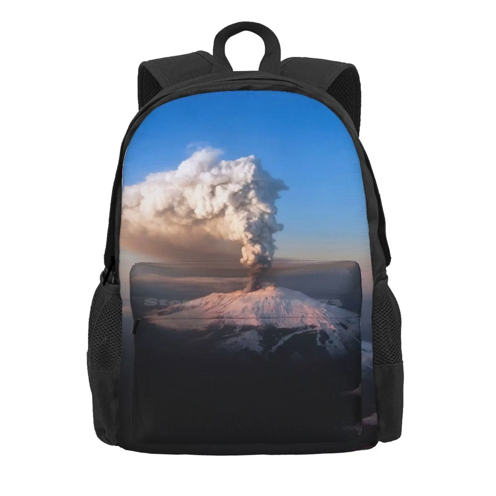 Etna Hot Sale Schoolbag Backpack Fashion Bags Volcano Sicily Etna Nature Landscape Mountain Snow Cloud Sky