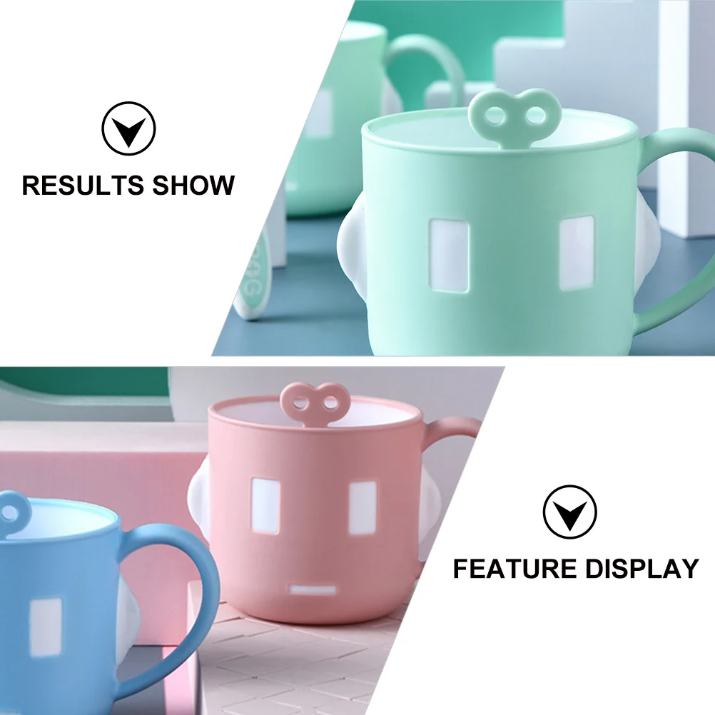 

2Pcs Cartoon Toothbrush Cups for Cute Design Non Faded Wash Cup with Smooth Edge Cartoon Toothbrush Cups