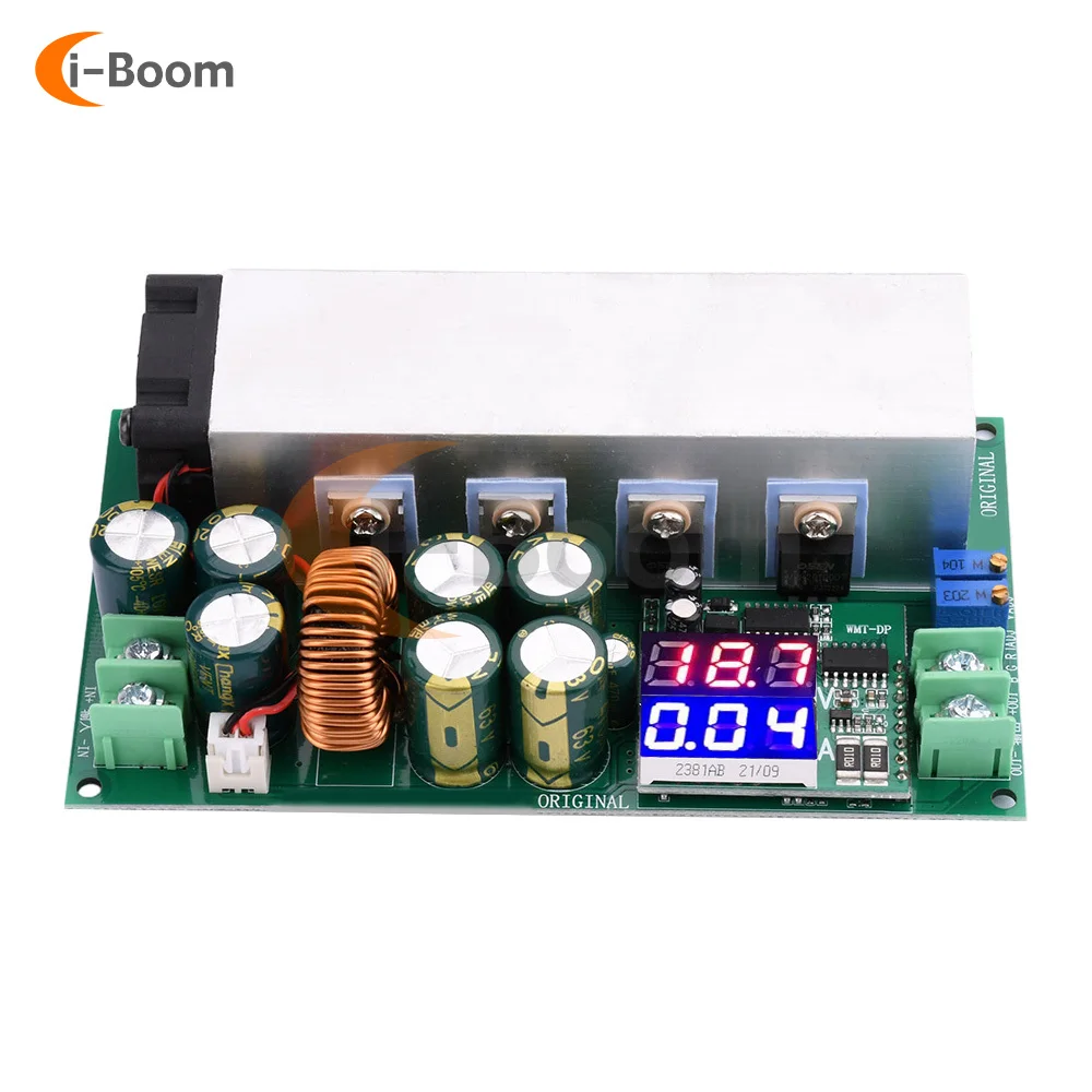 Módulo de fuente de alimentación reductor ajustable de DC12-80V, regulador de voltaje, pantalla Digital de 600W, alto rendimiento