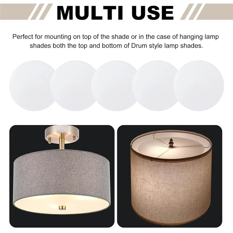 ABBY-DIY تعديل الضوء لأباجورة الطبل- 5 قطعة LED عاكس الضوء الناشر عاكس الضوء الاكريليك لأضواء السقف