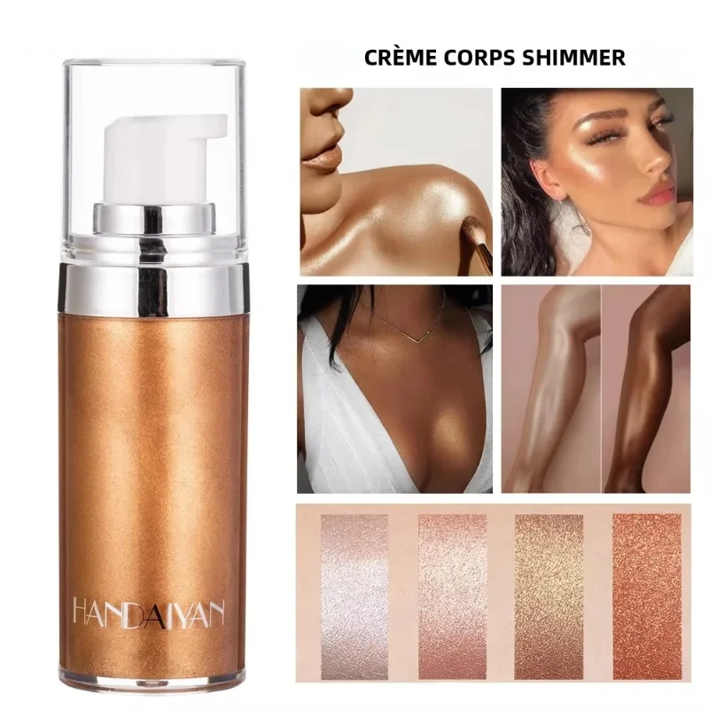 

Liquid Highlighter Makeup Smooth Shine Shimmer Glitter Body Highlighter Liquid Cream Foundation Long Lasting Body Cosmetics