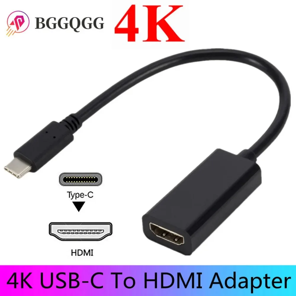 

BGGQGG USB C To HDMI Adapter Type C To 4k HDMI Digital AV Adapter Compatible for MacBook Chromebook Pixel Projector Samsung S8S9