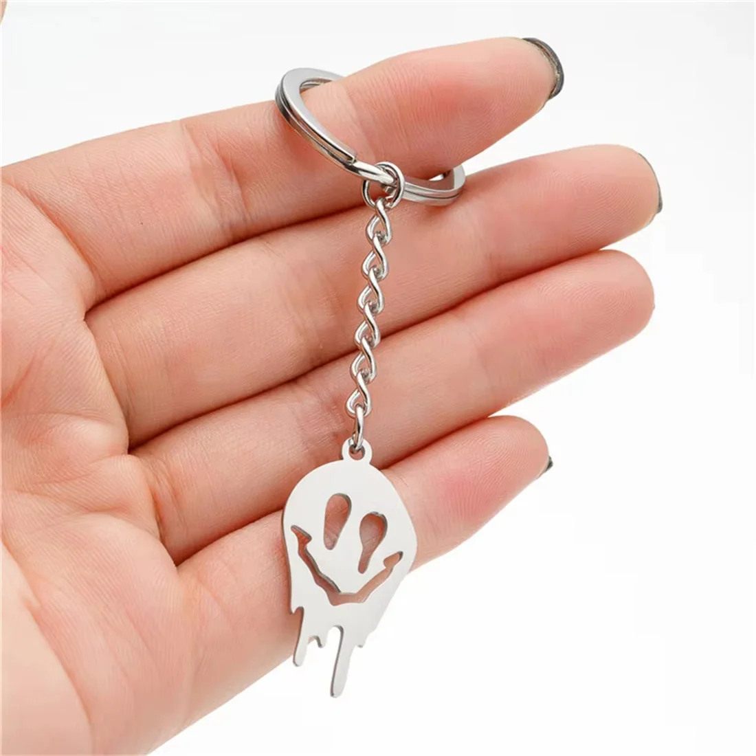 2025 Stainless steel keychain personalized cartoon pattern creative cactus universe stethoscope pattern pendant